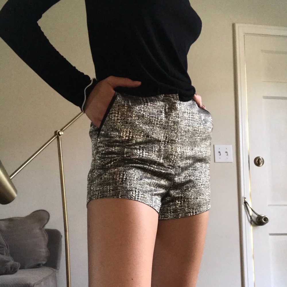 Gold high waisted shorts